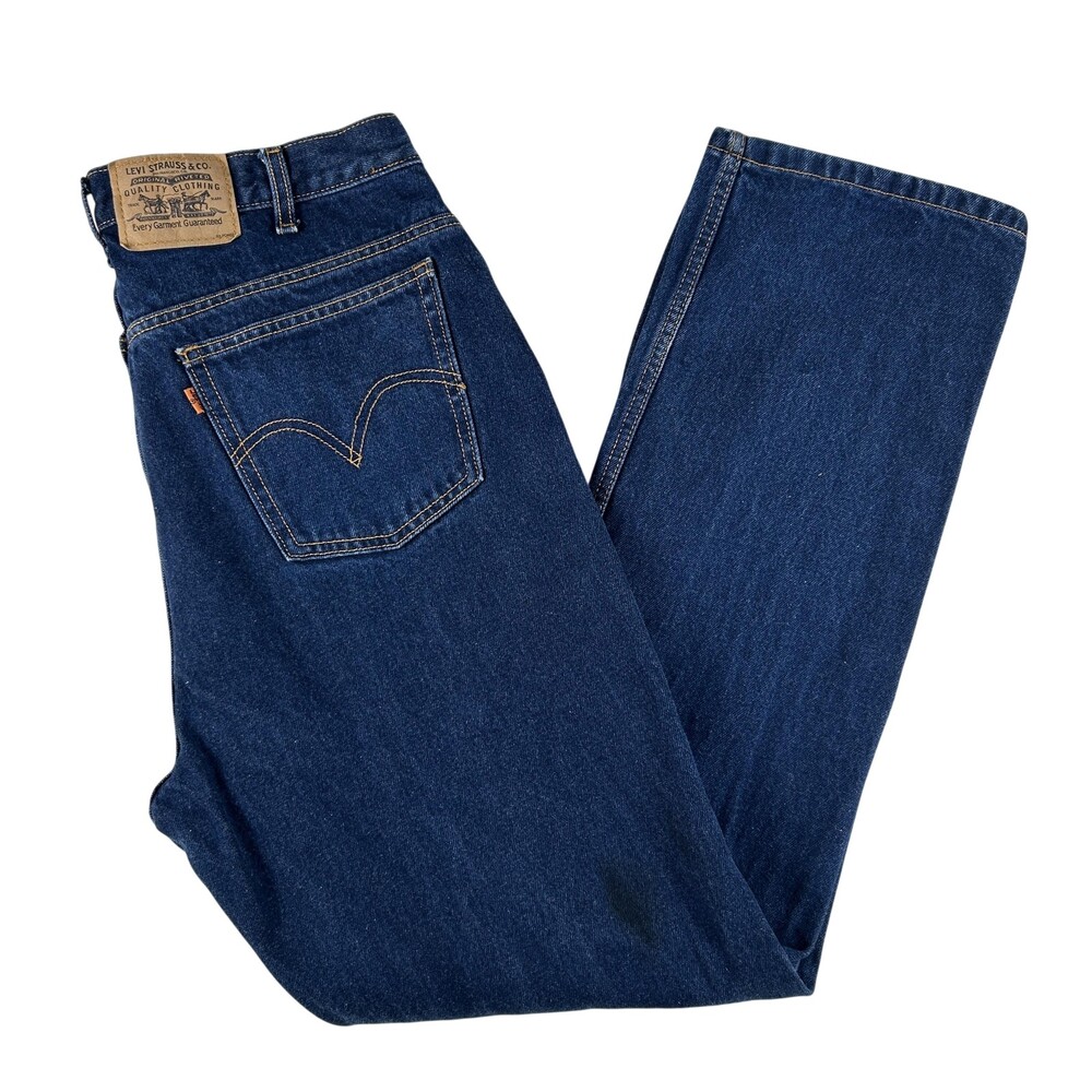 Vintage Levis 619 Jeans Mens 34x32 Dark Wash Blue Straight Denim Zip Fly Y2K